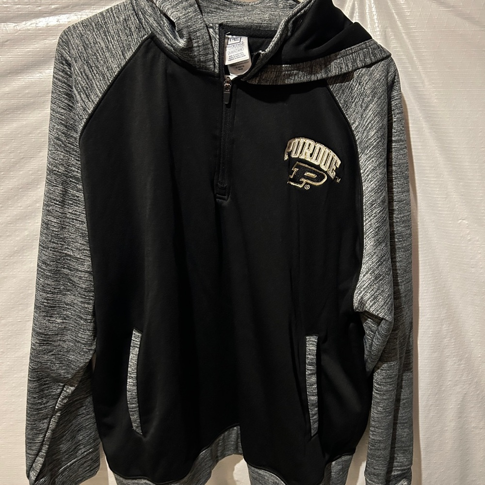 Pro Edge Black and Gray Zip-Up Hoodie